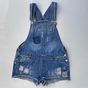 Vintage 90’s Highway Jeans Overalls Shorts Denim Size Kids Youth Girls Large